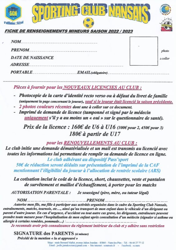 SC Nansais – Club de Football de Nans-les -Pins – Var (83)